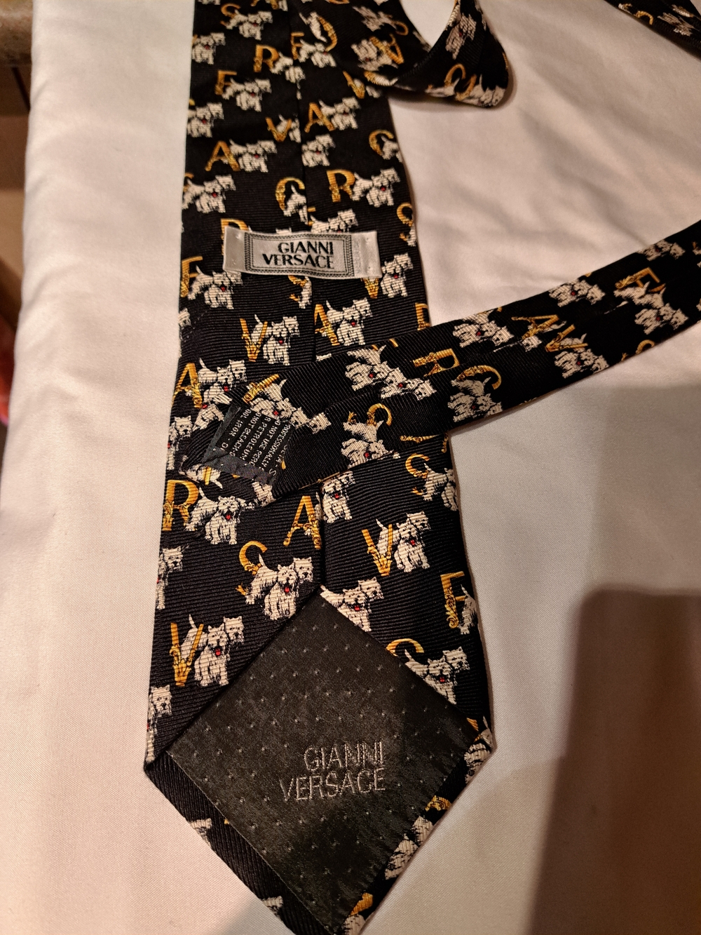 Versace Black Novelty Pattern Silk Tie
